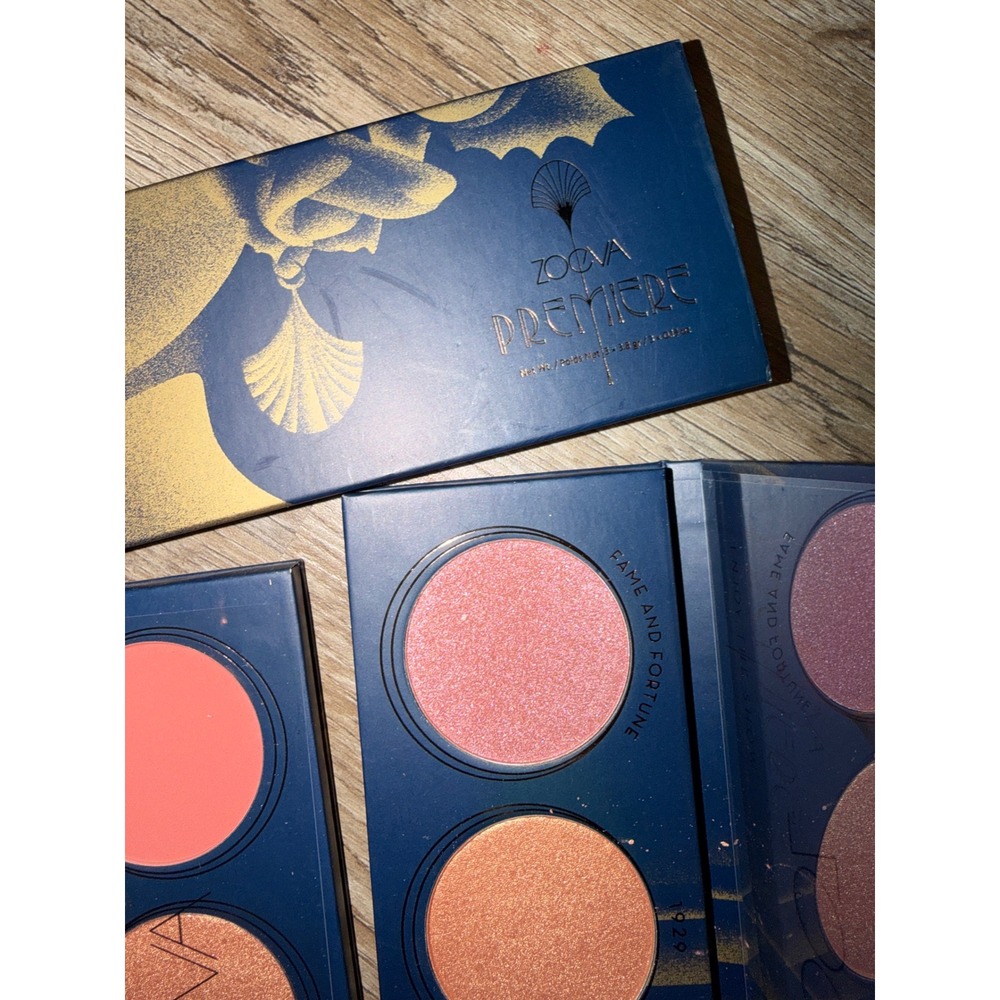 Zoeva Premiere Blush Palette 3-Pan Art Deco Inspired Matte Shimmer Luminous Glow